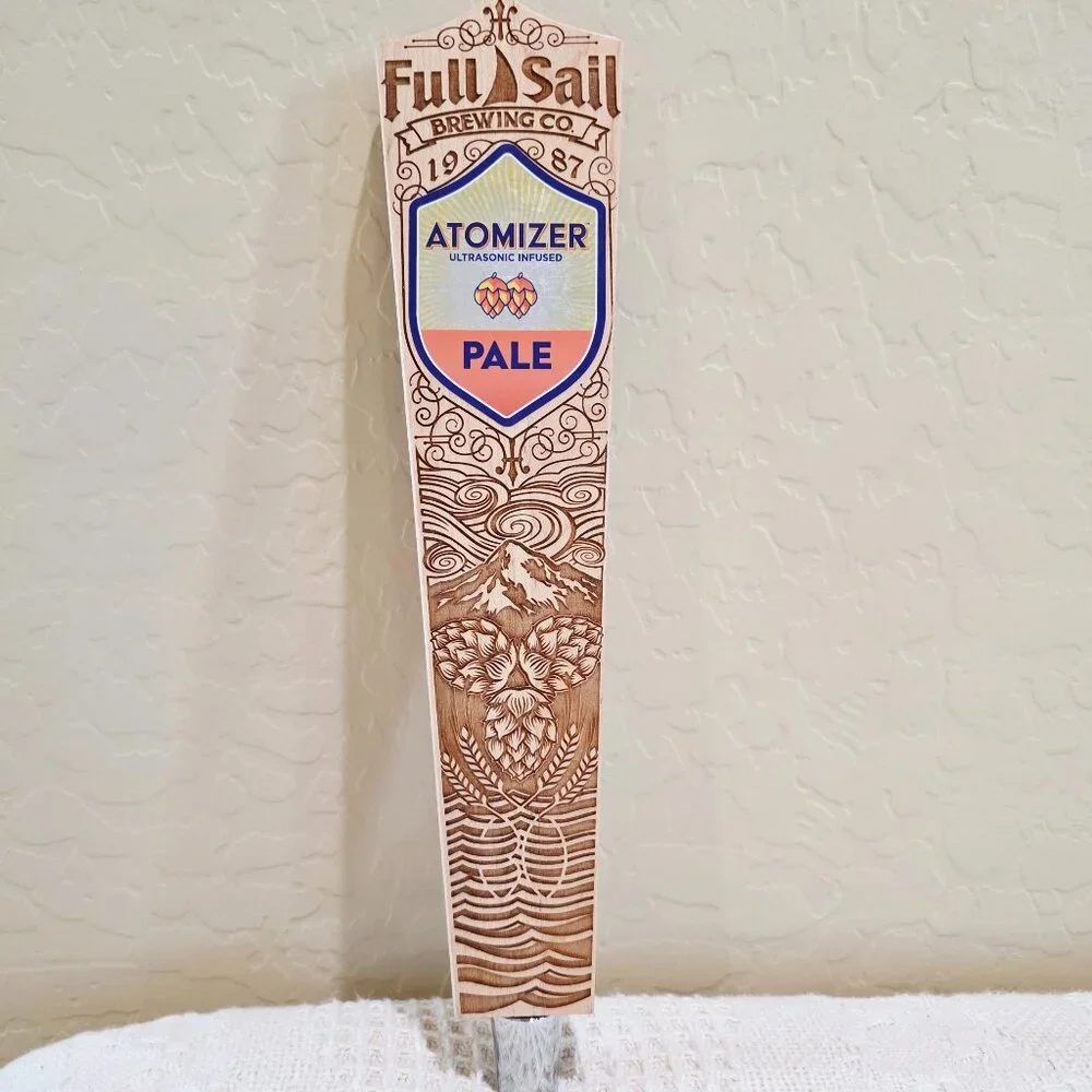 2017 30th Anniv Full Sail Brewing Co Atomizer Pale Ale Laser Cut Wood Beer Tap